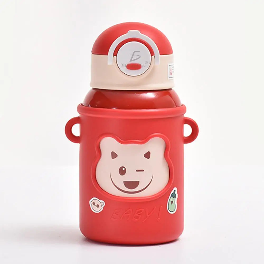 Cute Stainless Steel Thermos Water Bottle with Case 650 ML Portable Office Cup for Children