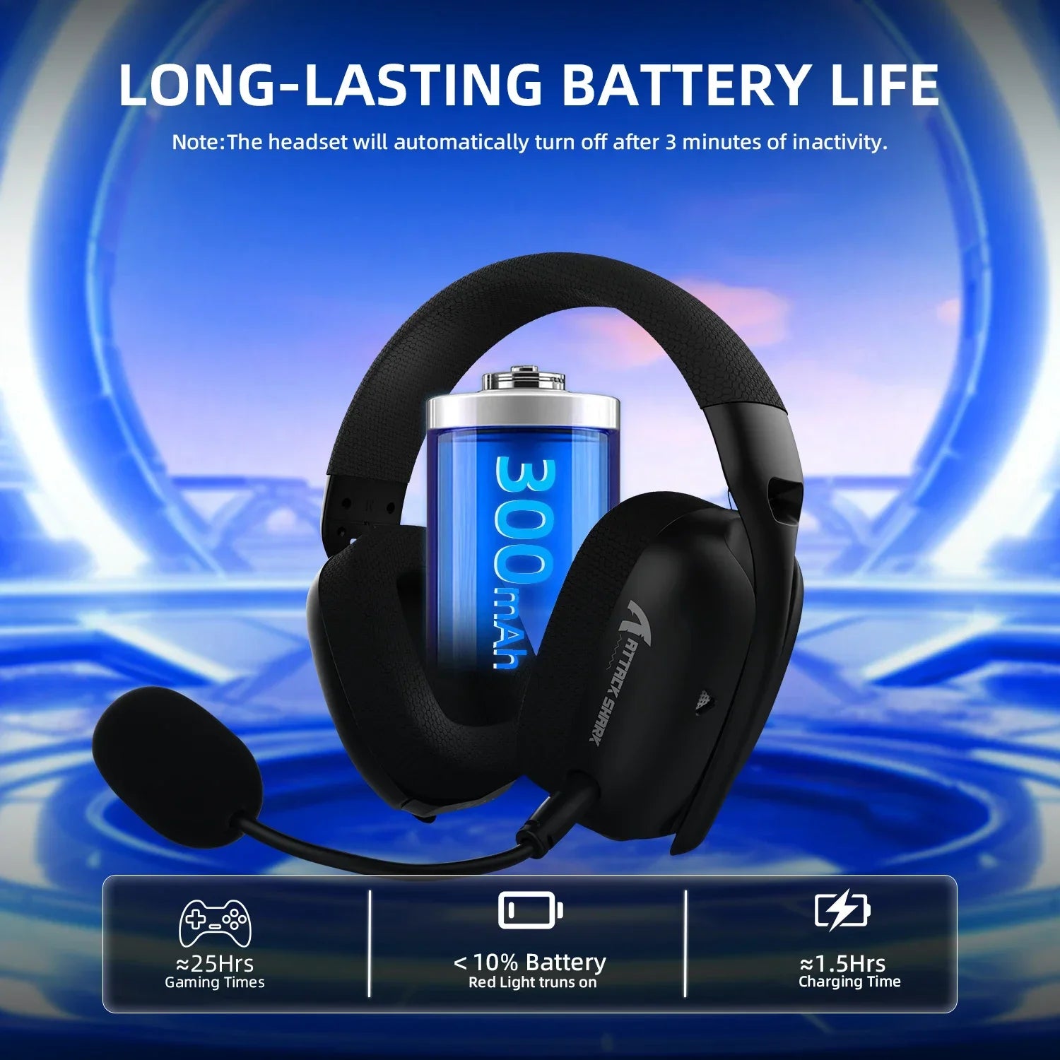 ATTACK SHARK L80PRO Low Latency Wireless Gaming Headset Tri-Mode Bluetooth Ultra-Light 40mm Drivers Headphone for PC PS5 Switch