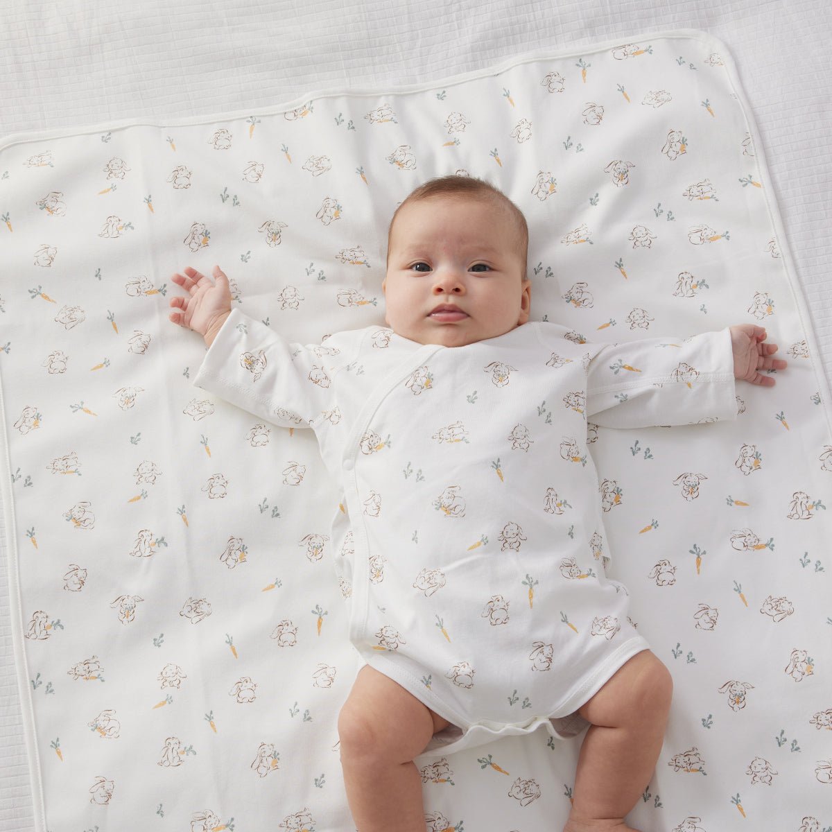 Cute Rabbit Waterproof Baby White Changing Mat-1